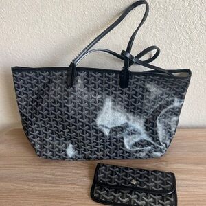 Goyard Gray and Black Tote with Pouch